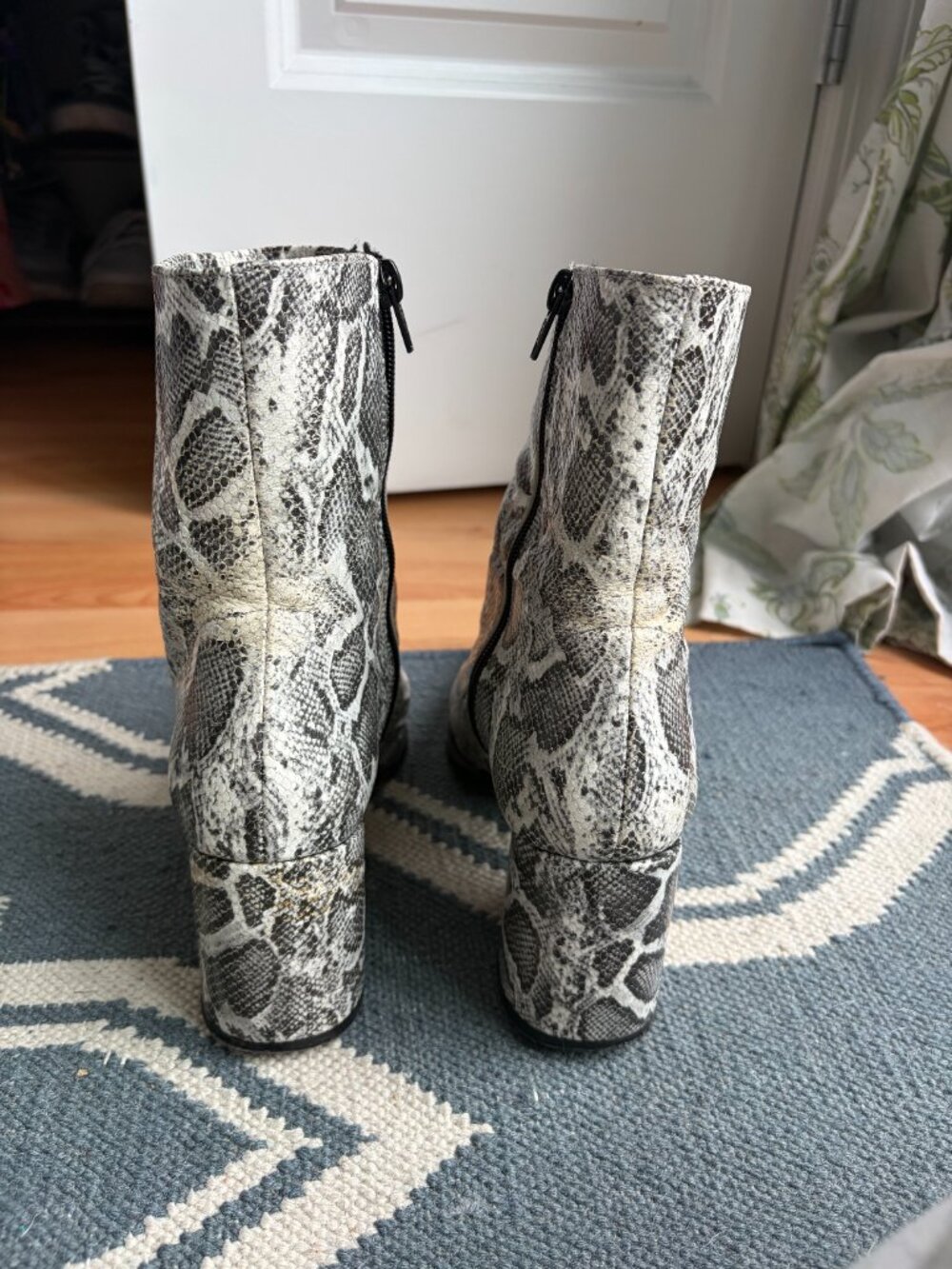 Intentionally Blank LIMA Off-White Python Boots - Picture 2 of 4